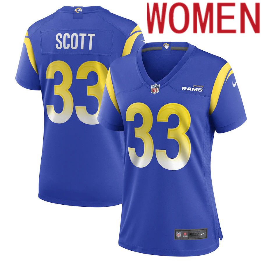 Women Los Angeles Rams #33 Nick Scott Nike Royal Game NFL Jersey->women nfl jersey->Women Jersey